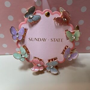 Pink and Purple Hair Styling Set with Butterfly Accents  2 for 25